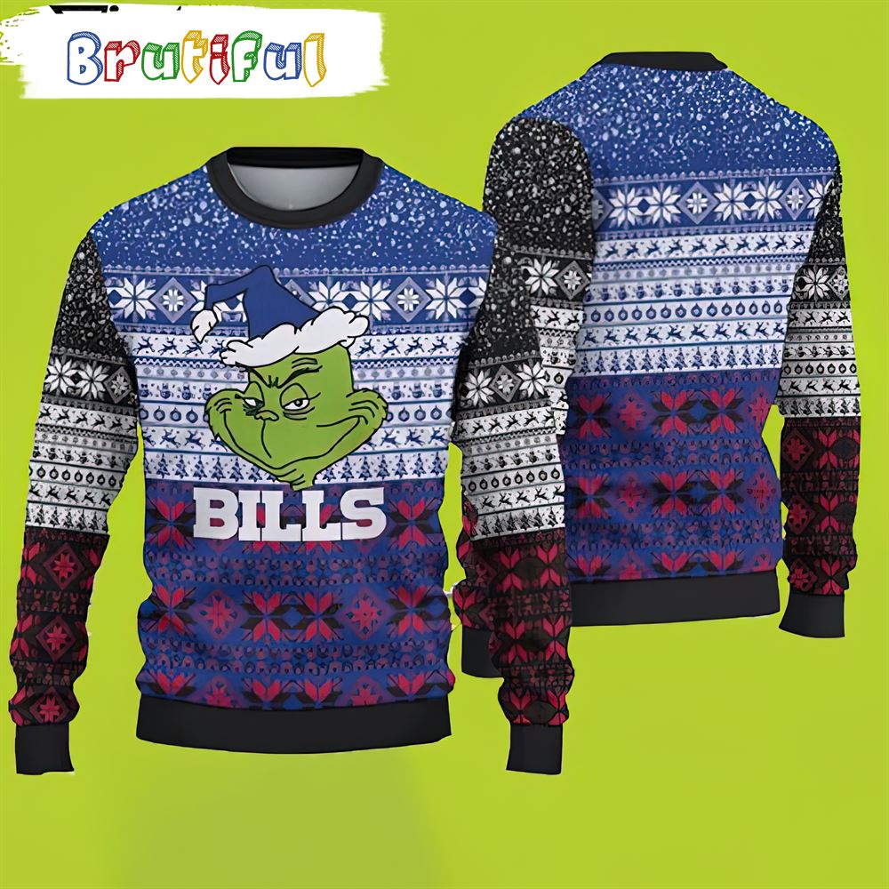 Buffalo Bills Christmas Grinch Ugly Christmas Bills Christmas Sweater