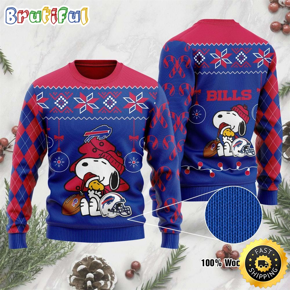 Buffalo Bills Snoopy And Woodstock Christmas Ugly Sweater 1 msl3ok