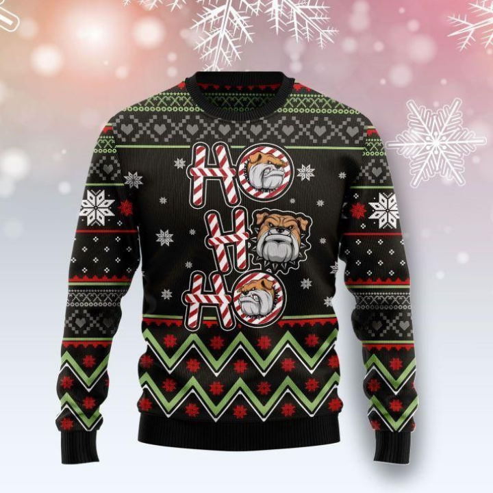 Bulldog Ho Ho Ho Xmas 3D Sweater