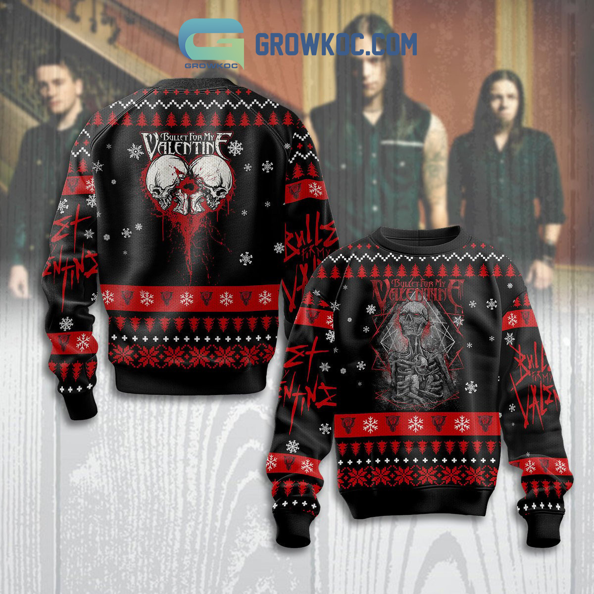 Bullet For My Valentine Knives Christmas Ugly Sweater2B1 kDGI0