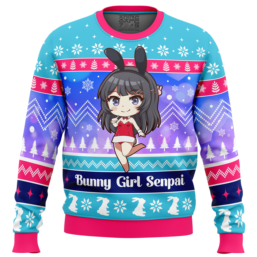 Bunny Girl Senpai Rascal Does Not Dream of Bunny Girl Senpai Ugly Christmas Sweater FRONT mockup