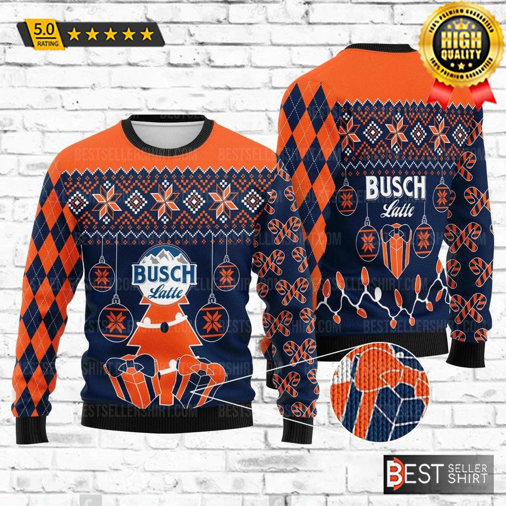 Busch Latte Beer Logos Beer Brands Christmas Ugly Sweater 1