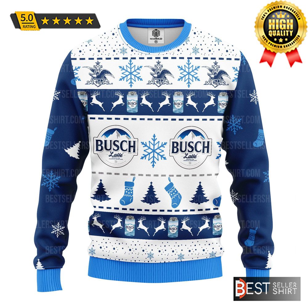 Busch Latte Beer Logos Ugly Sweater 1