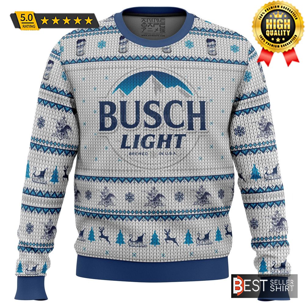 Busch Light Beer Logos Funny Christmas Ugly Sweater 1