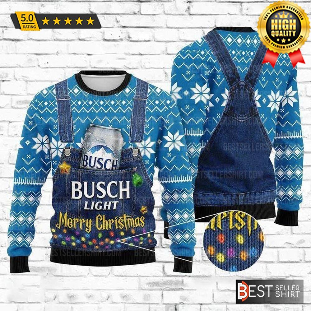 Busch Light Beer Logos Merry Christmas Ugly Sweater 1