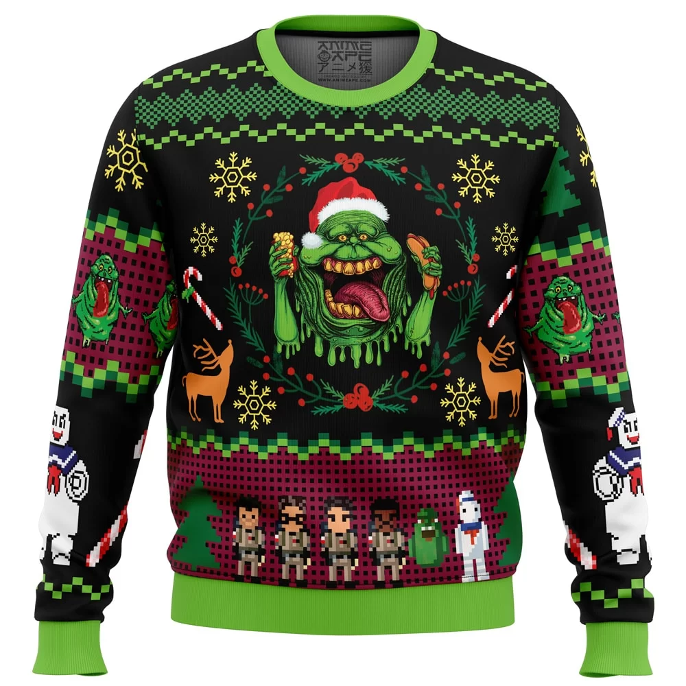 Bustin Christmas Ghostbusters PC Ugly Christmas Sweater front mockup