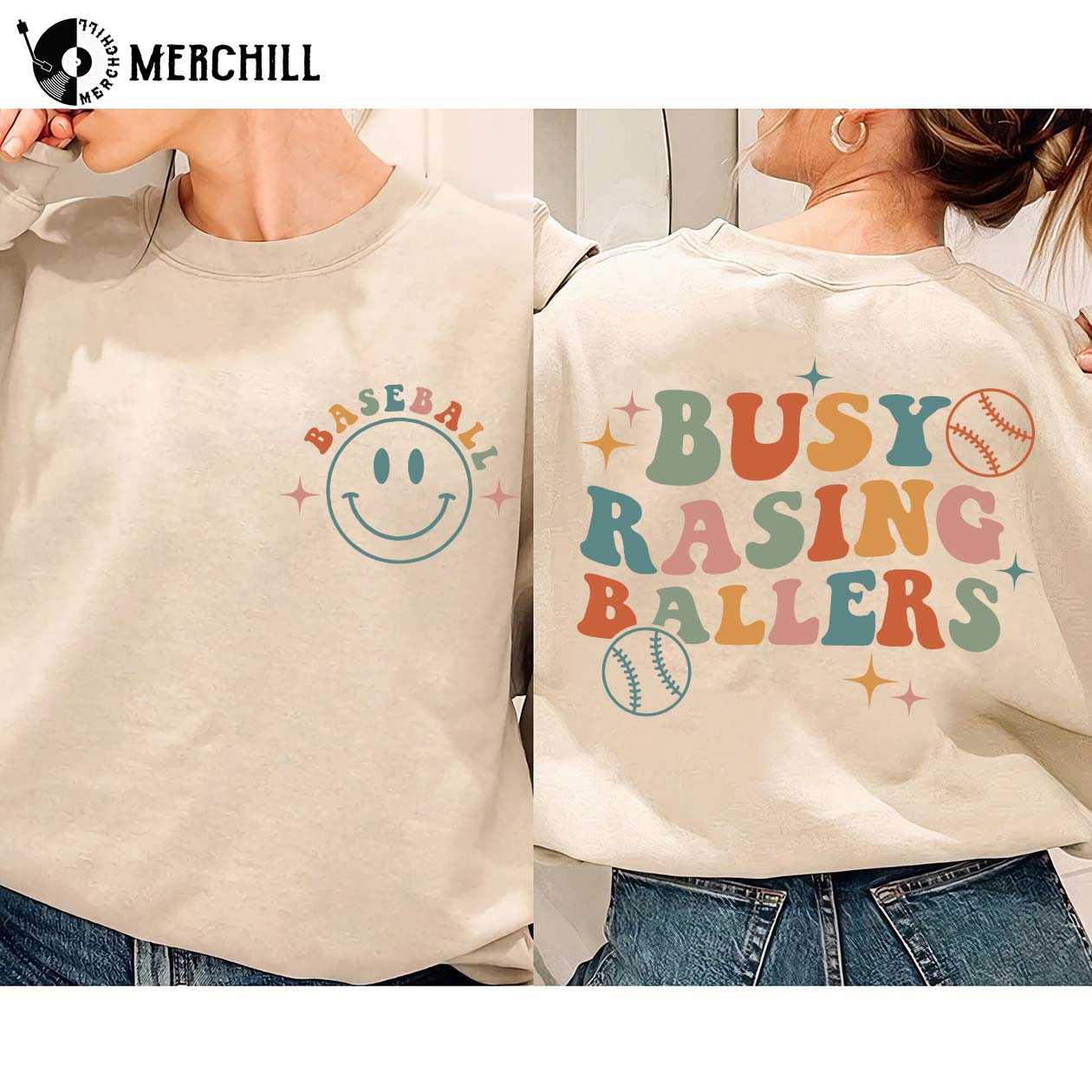 Busy Raising Ballers Baseball Sweatshirt Baseball Mom Shirt