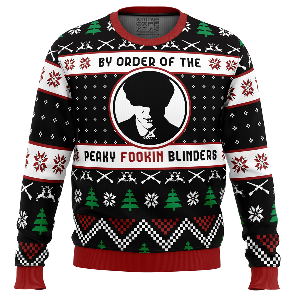 By The Order of The Peaky Blinderss Peaky Blinders Ugly Christmas Sweater FRONT mockup