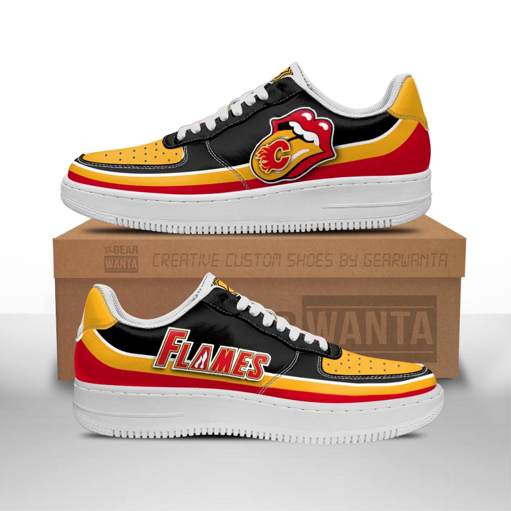 Calgary Flames Sneakers Custom Force Shoes Sexy Lips For Fans 1 GearWanta