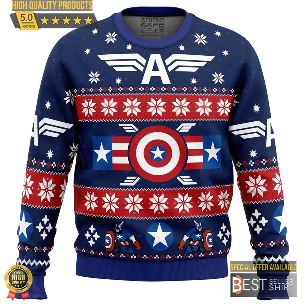 Captain America The Winter Soldier Ugly Christmas Sweater Marvel The Avengers Ugly Xmas Sweater 1