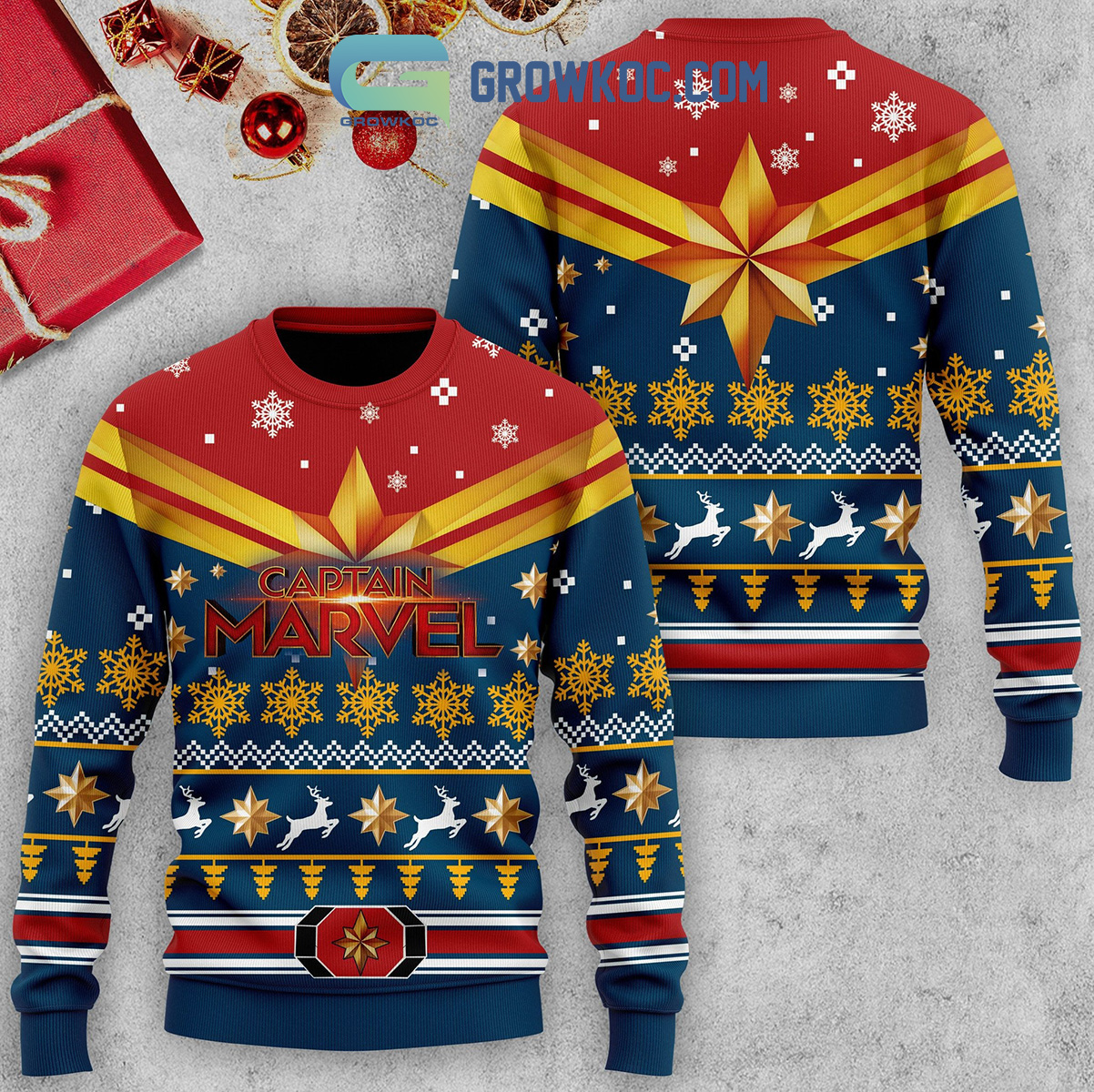 Captain Marvel Christmas Ugly Sweater2B1 sKeLH