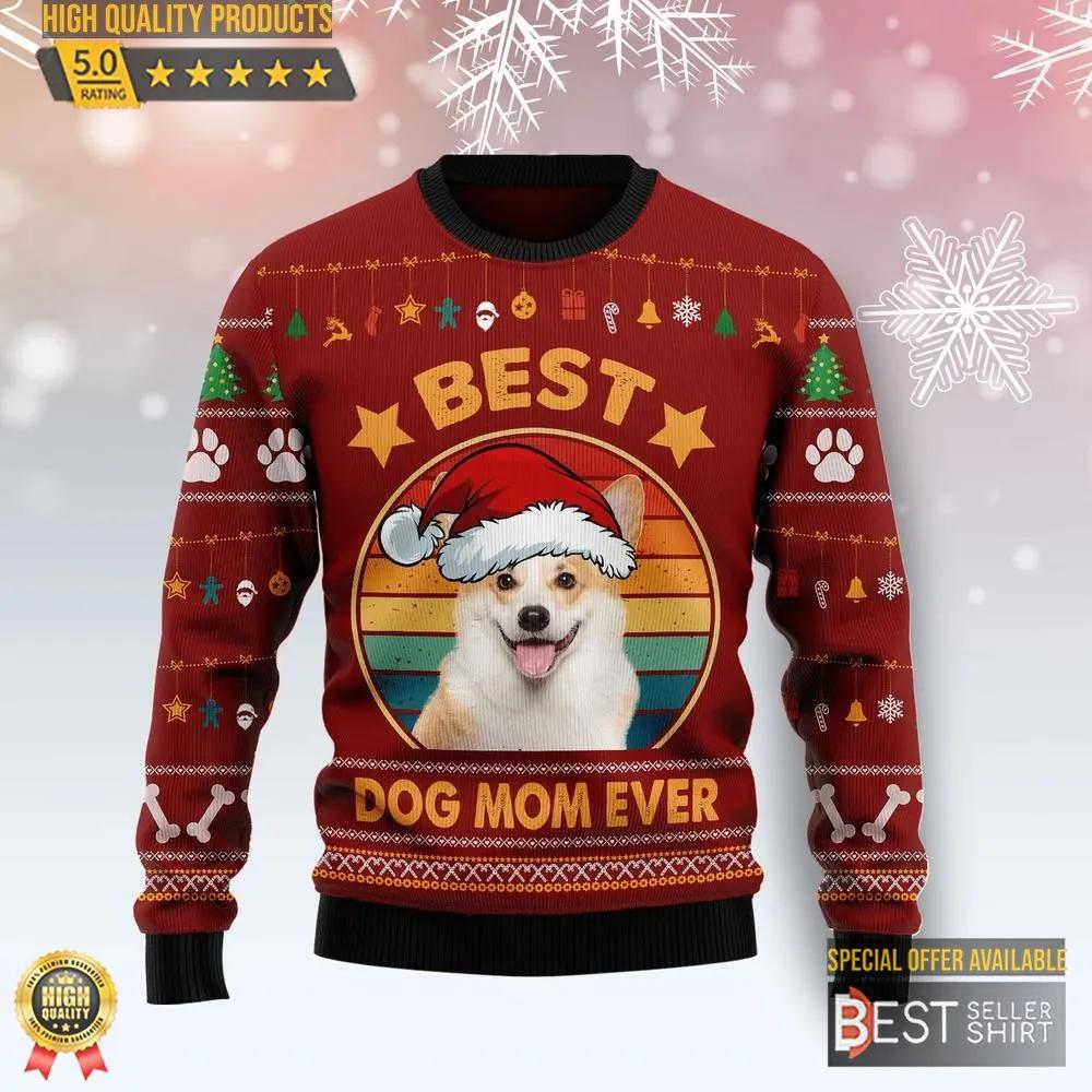 Cardigan Welsh Corgi Best Dog Mom Ever Christmas Ugly Christmas Sweater 1