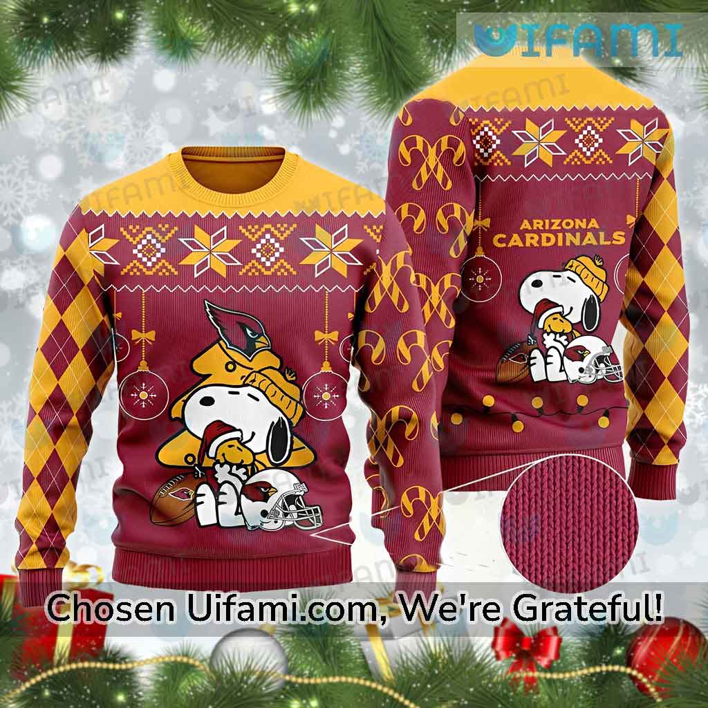 Cardinals Ugly Christmas Sweater Snoopy Woodstock Unique Arizona Cardinals Gifts Best selling