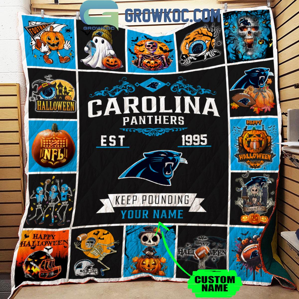 Carolina Panthers Keep Punding Est. 1996 Personalized Fleece Blanket Quilt 1 OeK73