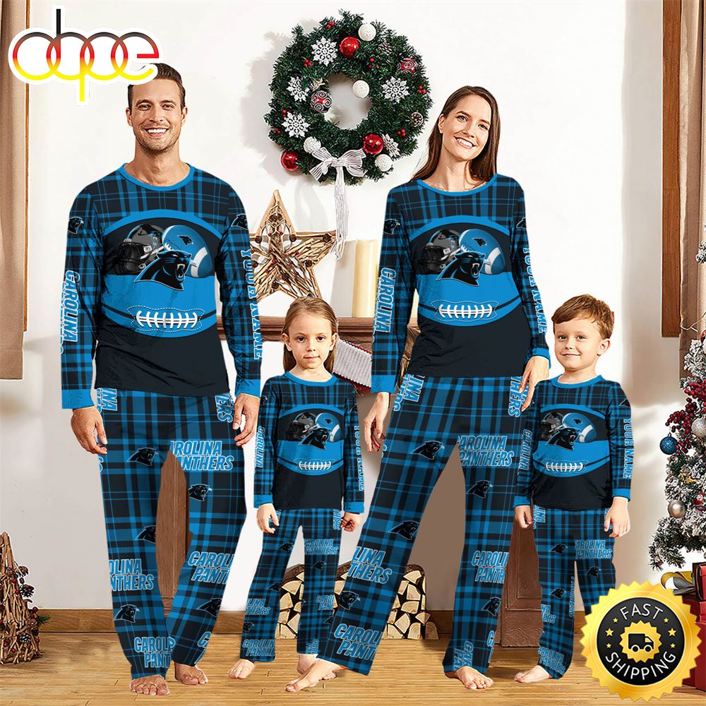 Carolina Panthers NFL Custom Your Name Football Team Pajamas sepdvr