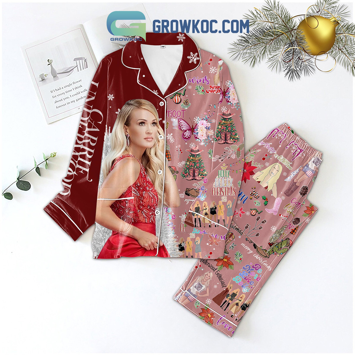 Carrie Underwood Have A Holly Dolly Christmas Pajamas Set2B1 34N3O