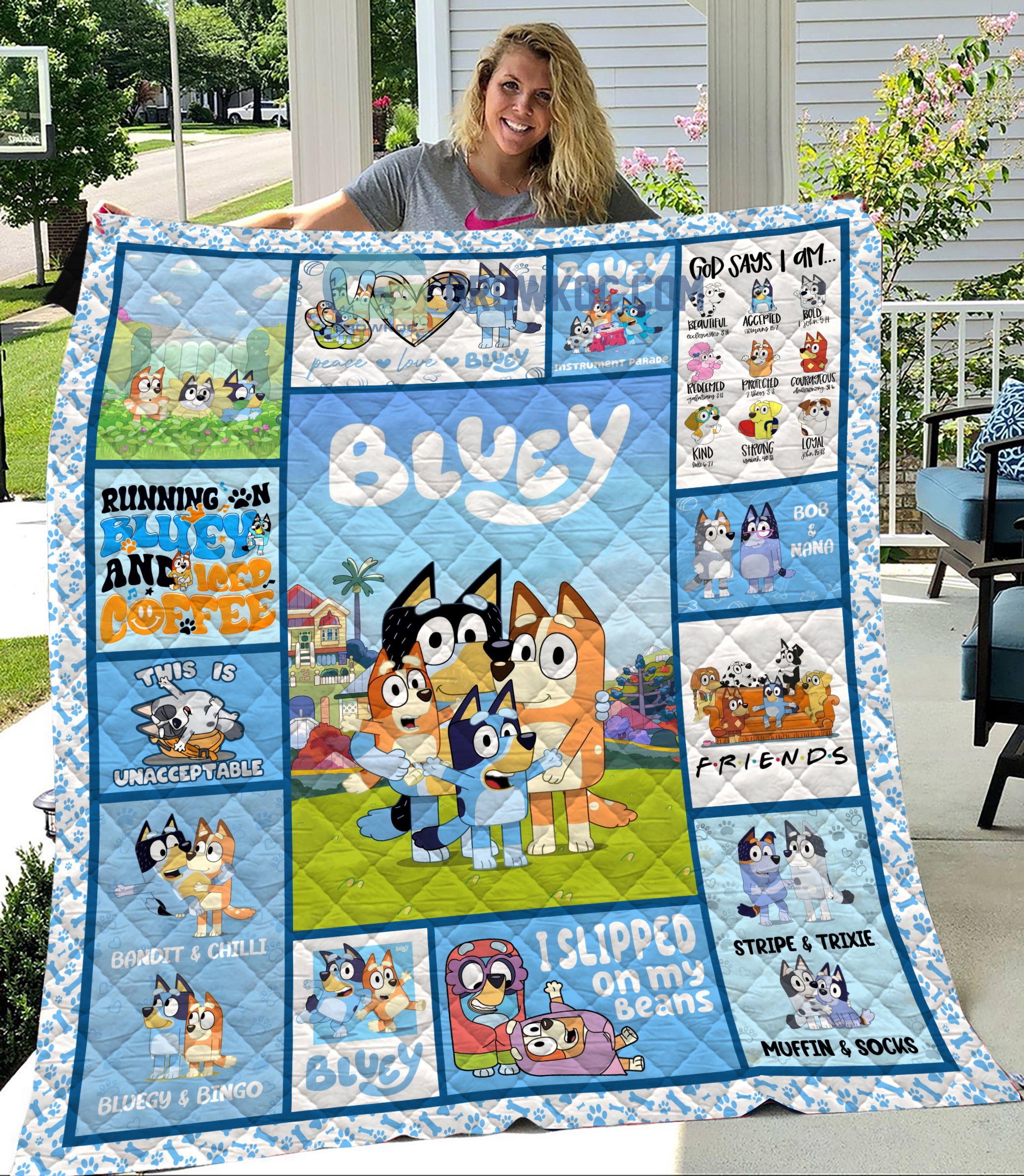 Cartoon2BBluey2BFamily2BFunny2BGift2BFor2BKids2BFleece2BBlanket2BQuilt2B1 7fOFG