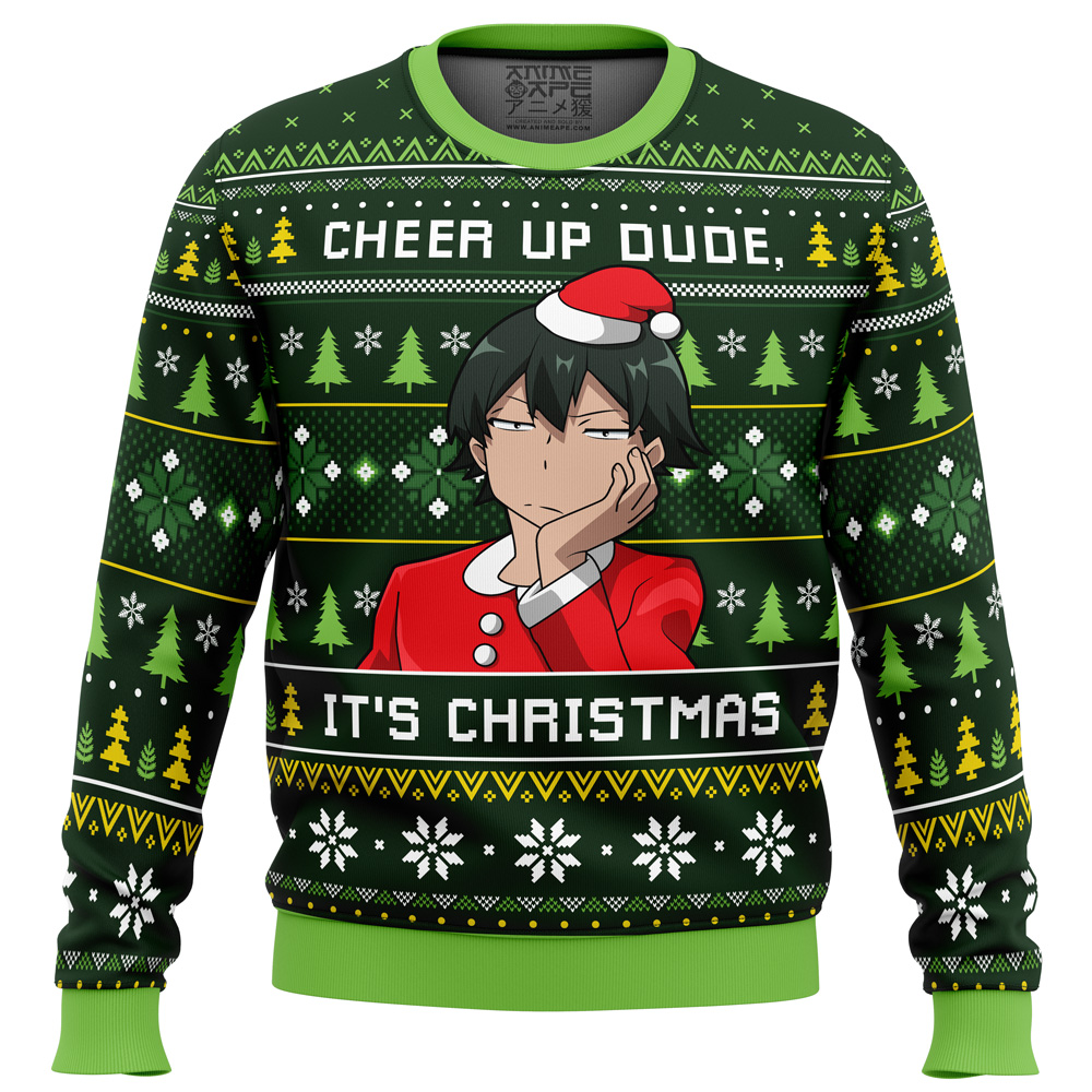 Cheer Up Dude My Teen Romantic Comedy SNAFU Ugly Christmas Sweater FRONT mockup