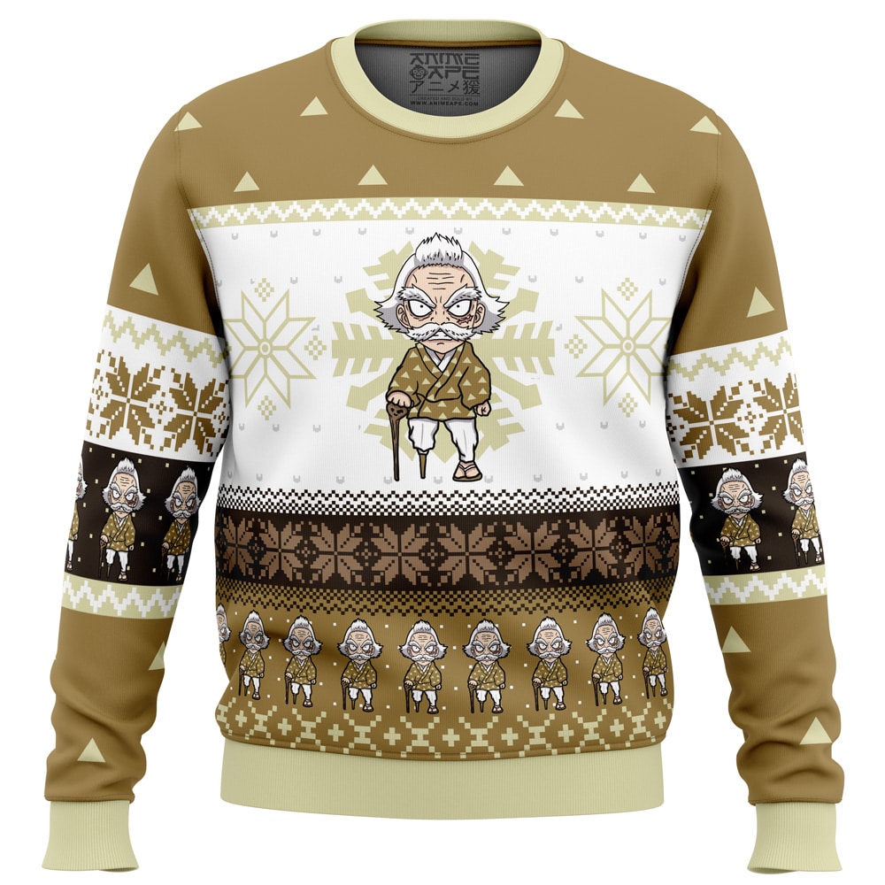 Chibi Christmas Jigoro Kuwajima DS PC Ugly Christmas Sweater front mockup