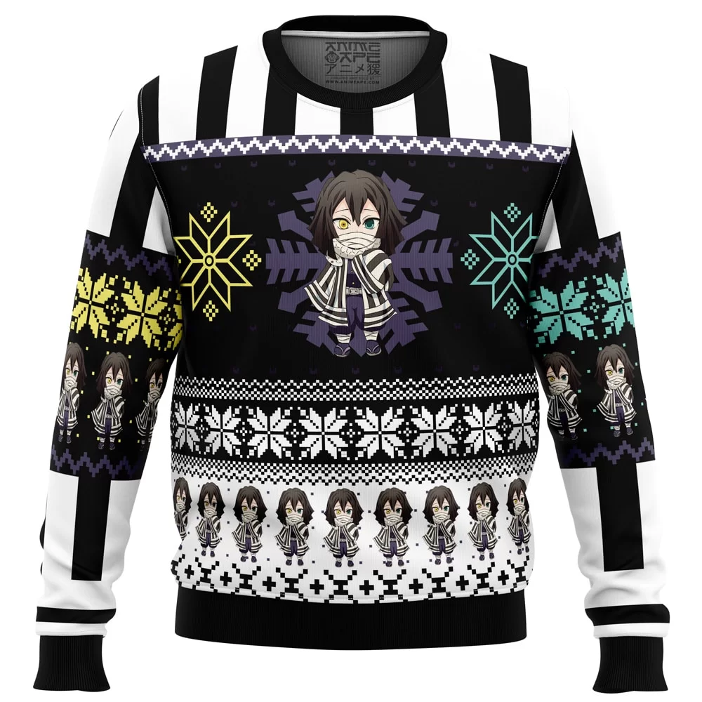 Chibi Christmas Obanai IguroDS PC Ugly Christmas Sweater front mockup