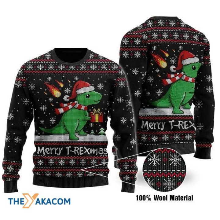 Chibi Dinosaur Mery T Rexmas Sweater 3D