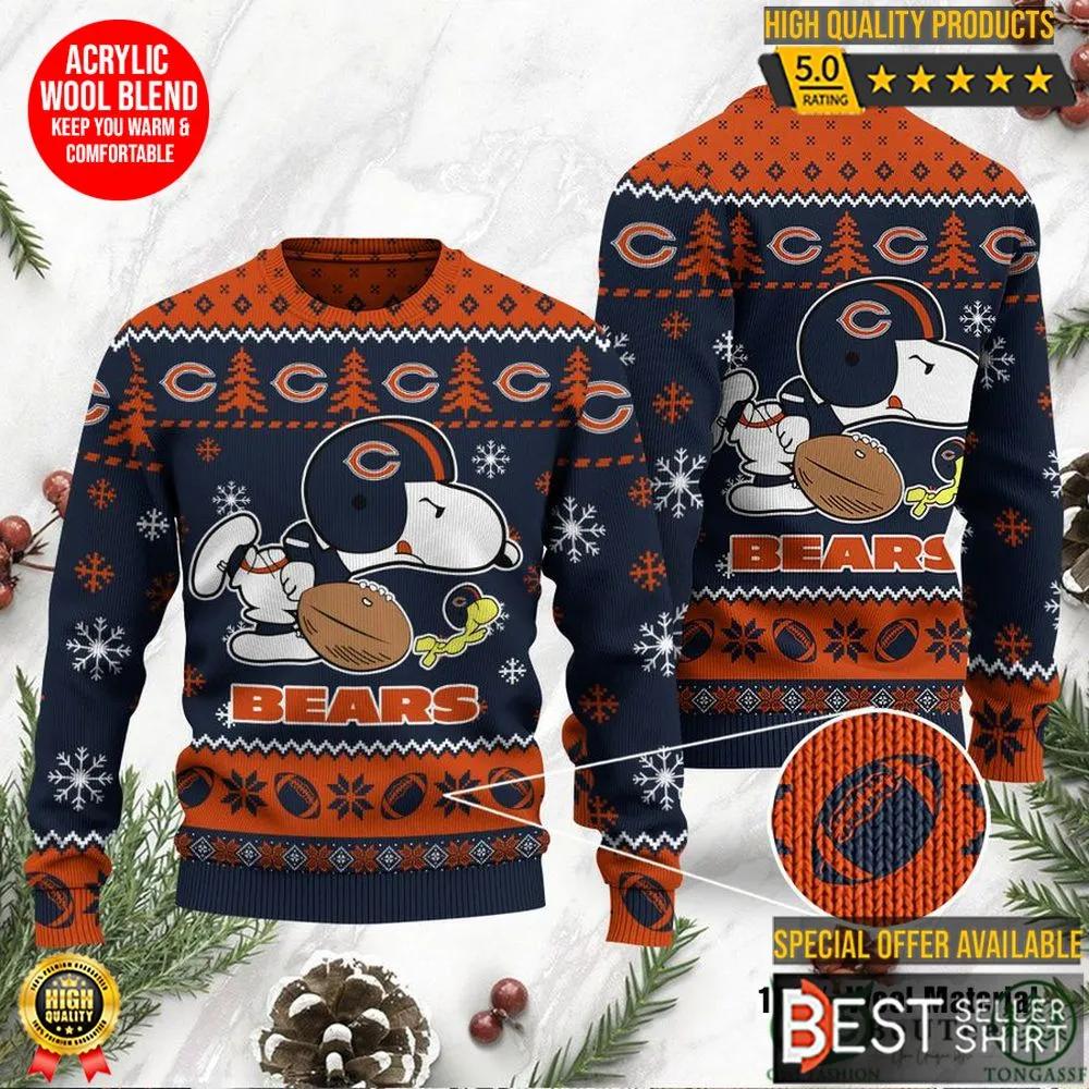 Chicago Bears Logos American Football Snoopy Dog Christmas Ugly Sweater 1