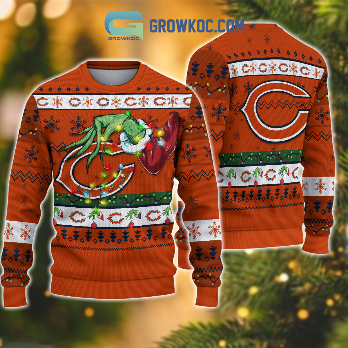 Chicago Bears NFL Grinch Christmas Ugly Sweater2B1 K4UMo