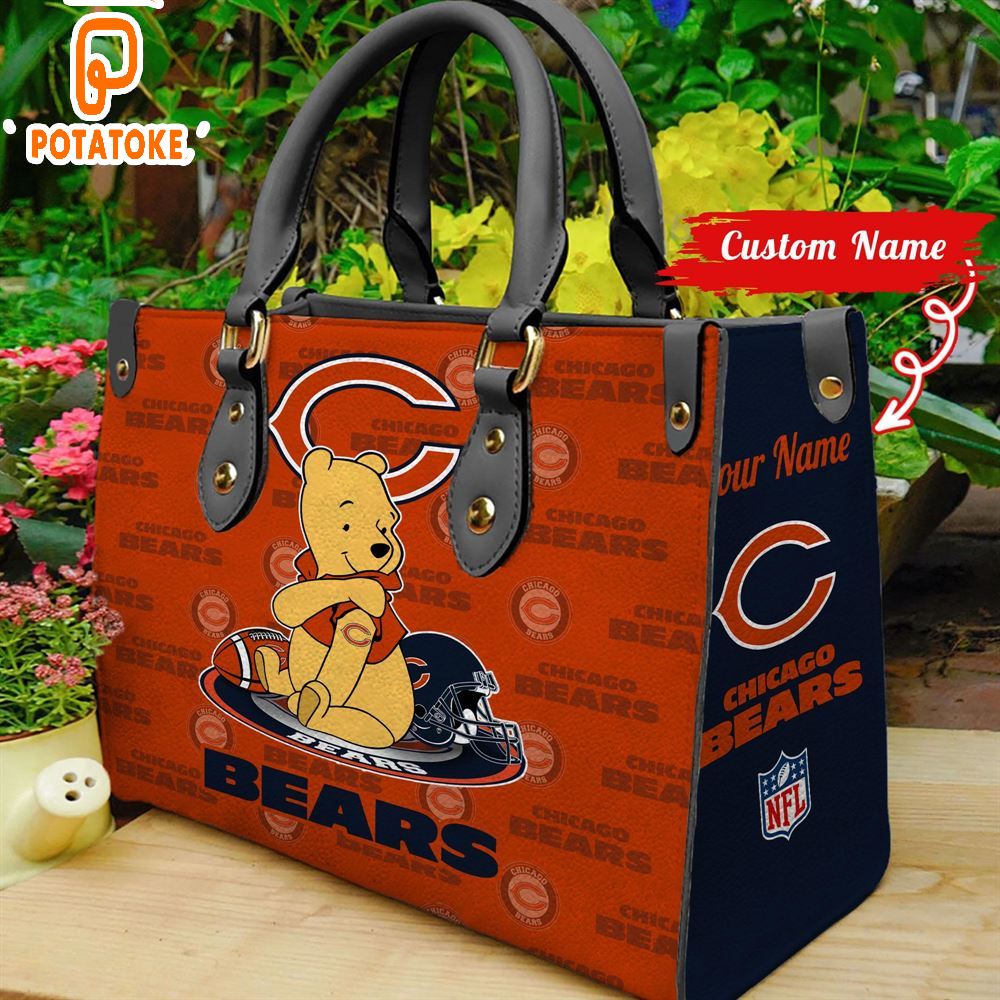 Chicago Bears Pooh Bear Women Leather Hand Bag