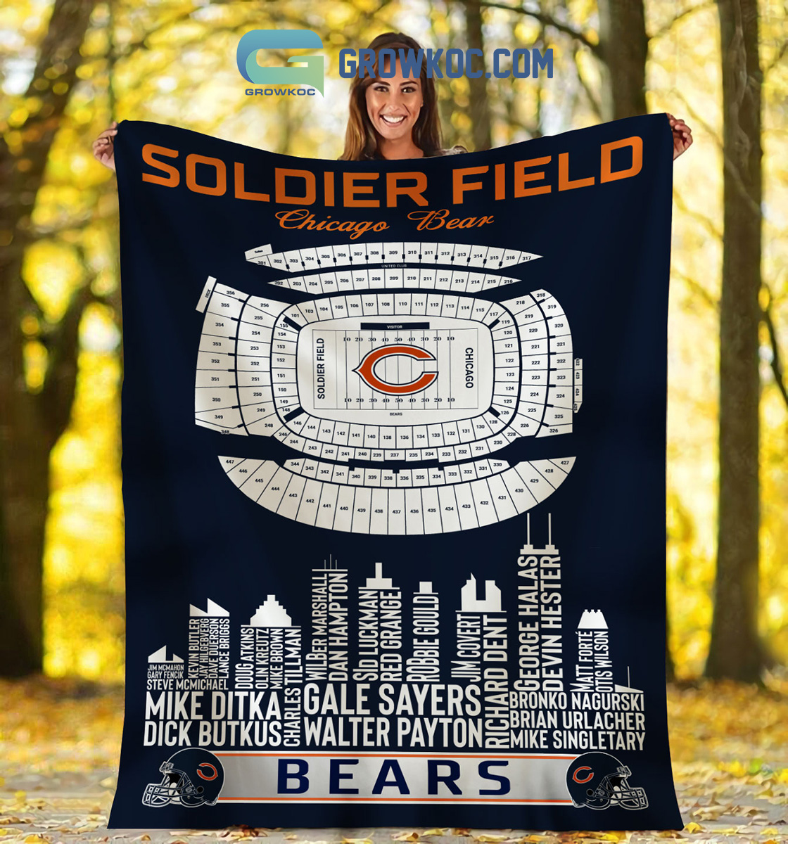 Chicago Bears Soldier Field Stadium Fleece Blanket Quilt2B1 YA5MG