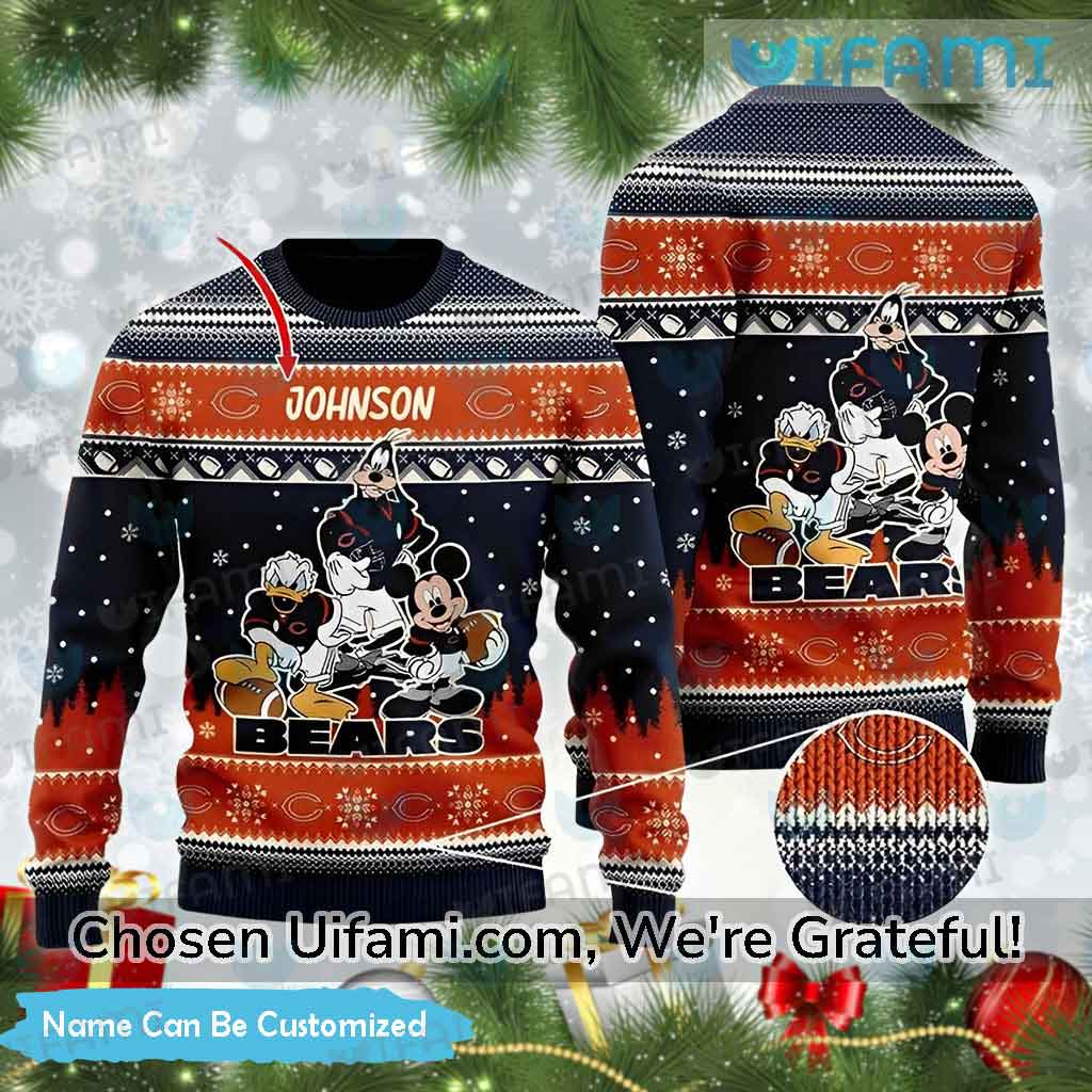 Chicago Bears Ugly Sweater Custom Mickey Goofy Donald Chicago Bears Gift For Him Best selling