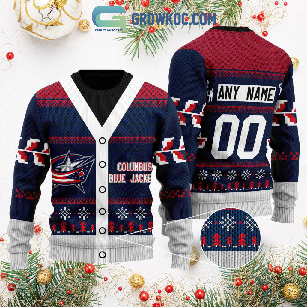 Chicago BlackHawks Supporter Custom Name Number Christmas Holiday Ugly Sweater2B0 orH78