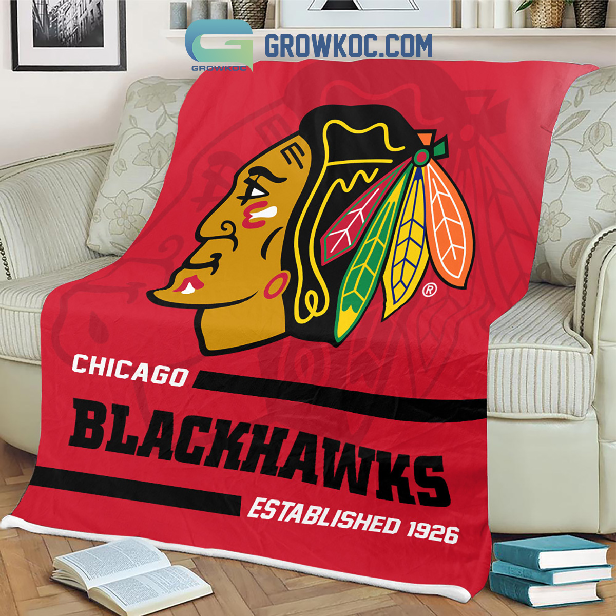 Chicago Blackhawks Established 1926 Fleece Blanket Quilt2B1 qkDY5