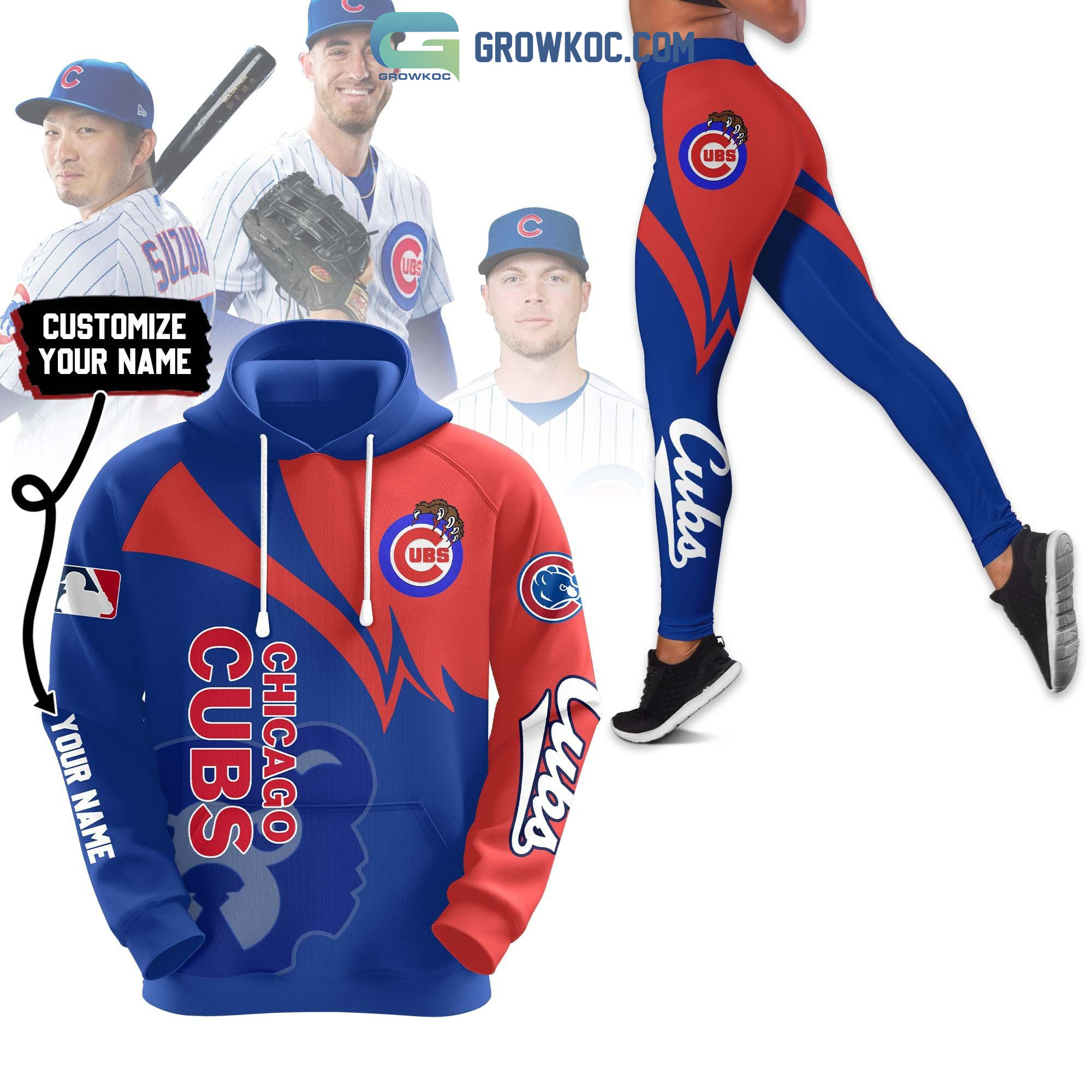 Chicago Cubs MLB Personalized Hoodie Leggings Set2B1 6Pym4