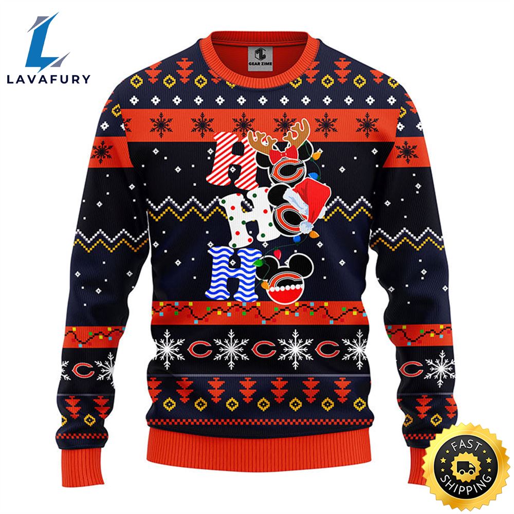 Chicago Bears HoHoHo Mickey Christmas Ugly Sweater 1 rjdzjv