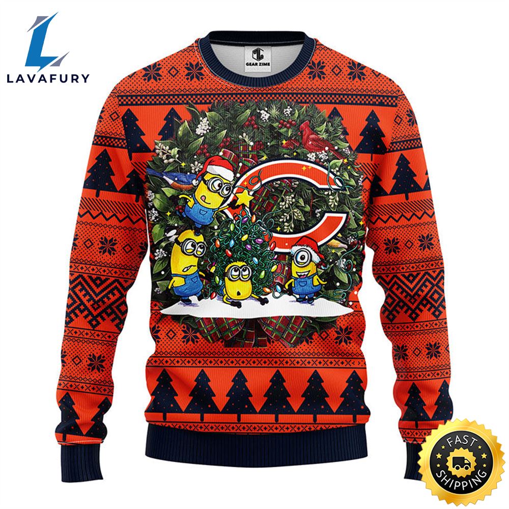 Chicago Bears Minion Christmas Ugly Sweater 1 pvyfd0