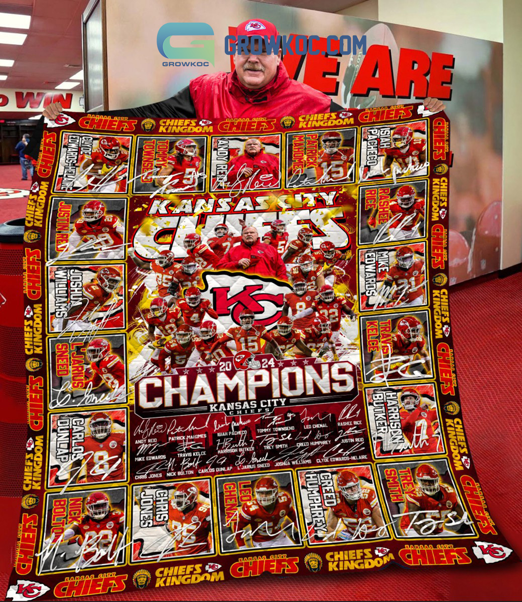 Chiefs 2024 Champions Superbowl Fleece Blanket Quilt2B1 K1MMd