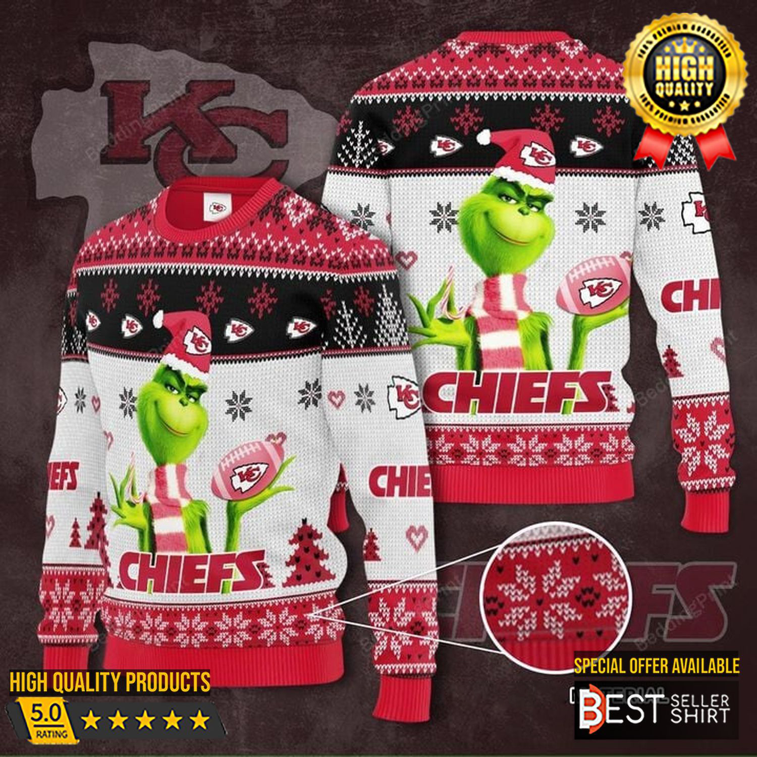 Chiefs Football Nfl Grinch Ugly Christmas Sweater Grinch Christmas Movie