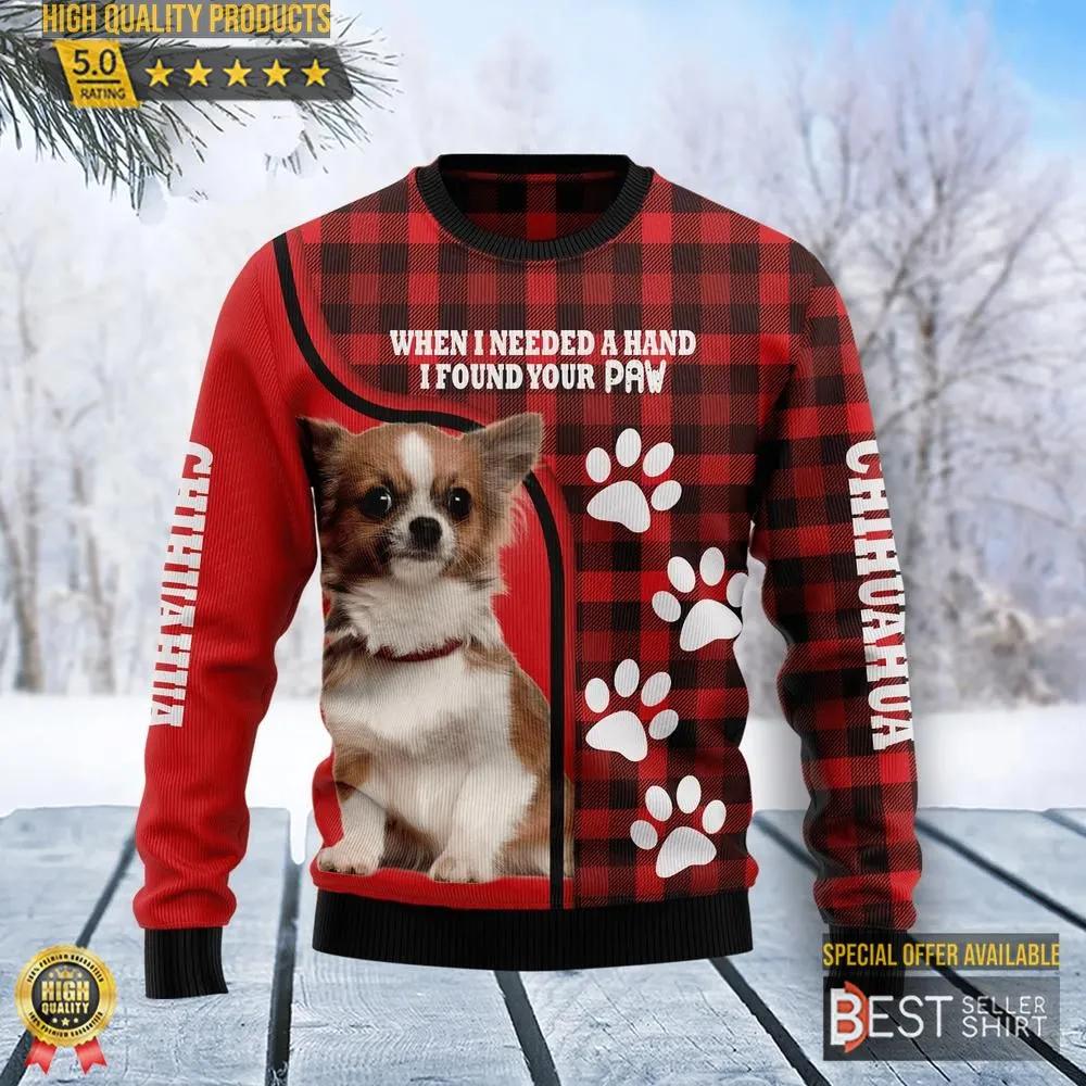 Chihuahua Paw Christmas Ugly Christmas Sweater 1