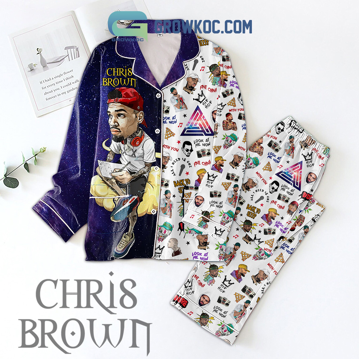 Chris Brown Back To Sleep All I Need Is One Pajamas Set2B1 xQsW7