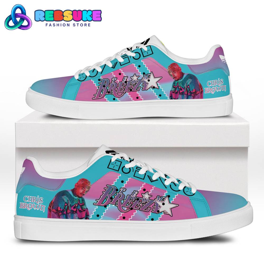 Chris Brown Team Breezy Neon Stan Smith Shoes 1