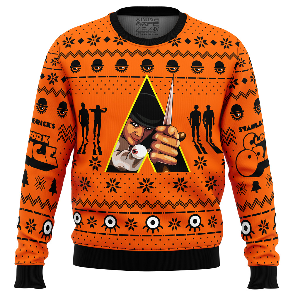 Christmas Alex A Clockwork Orange Ugly Christmas Sweater FRONT mockup