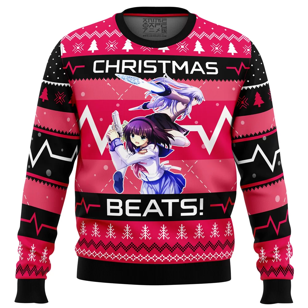 Christmas Beats Angle Beats Ugly Christmas Sweater FRONT mockup