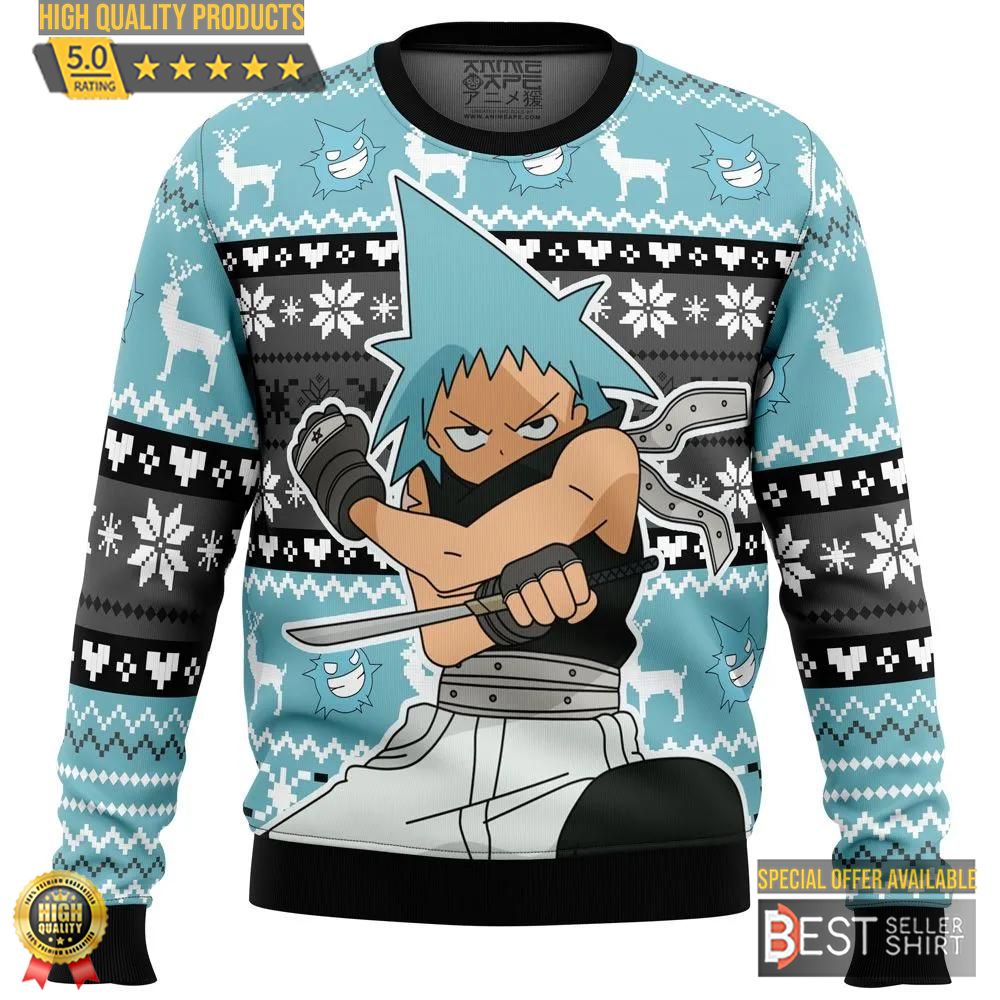 Christmas Black Star Soul Eater Ugly Christmas Sweater Christmas Gifts 1