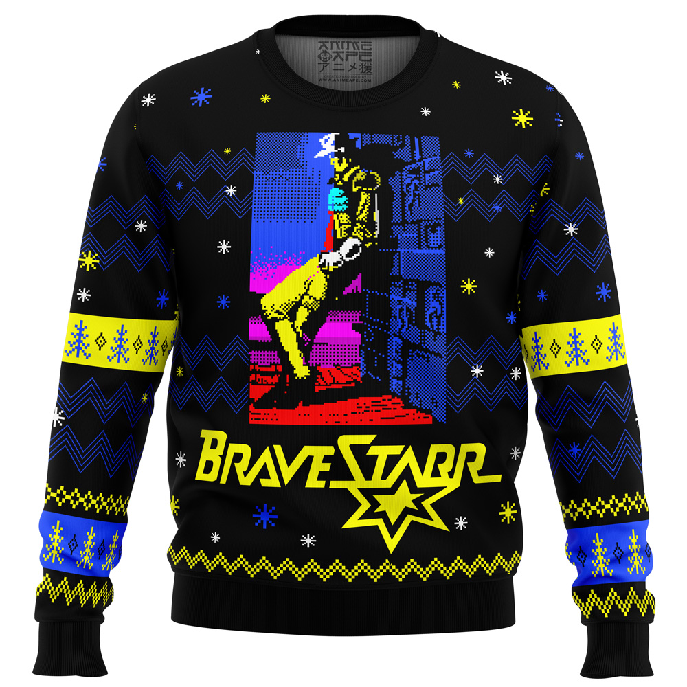 Christmas Cowboy Bravestarr Ugly Christmas Sweater FRONT mockup