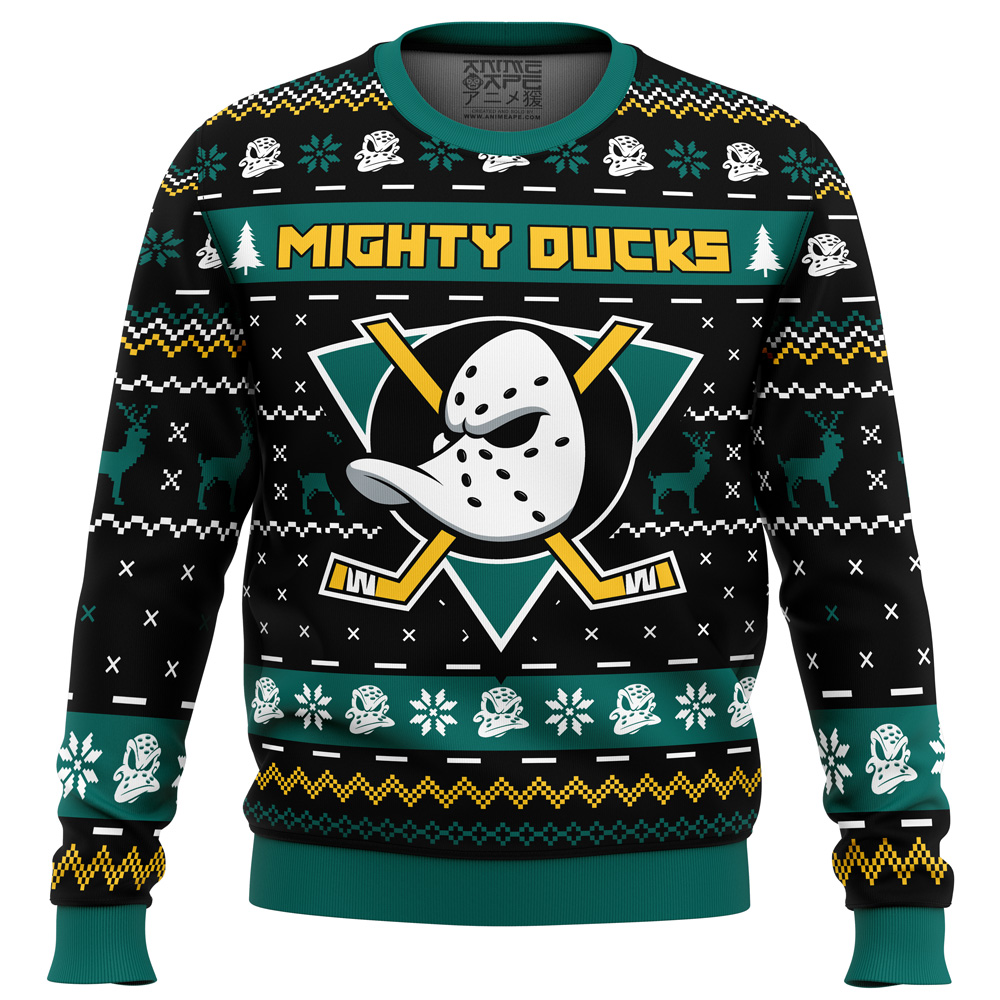 Christmas Ducks The Mighty Ducks Ugly Christmas Sweater FRONT mockup