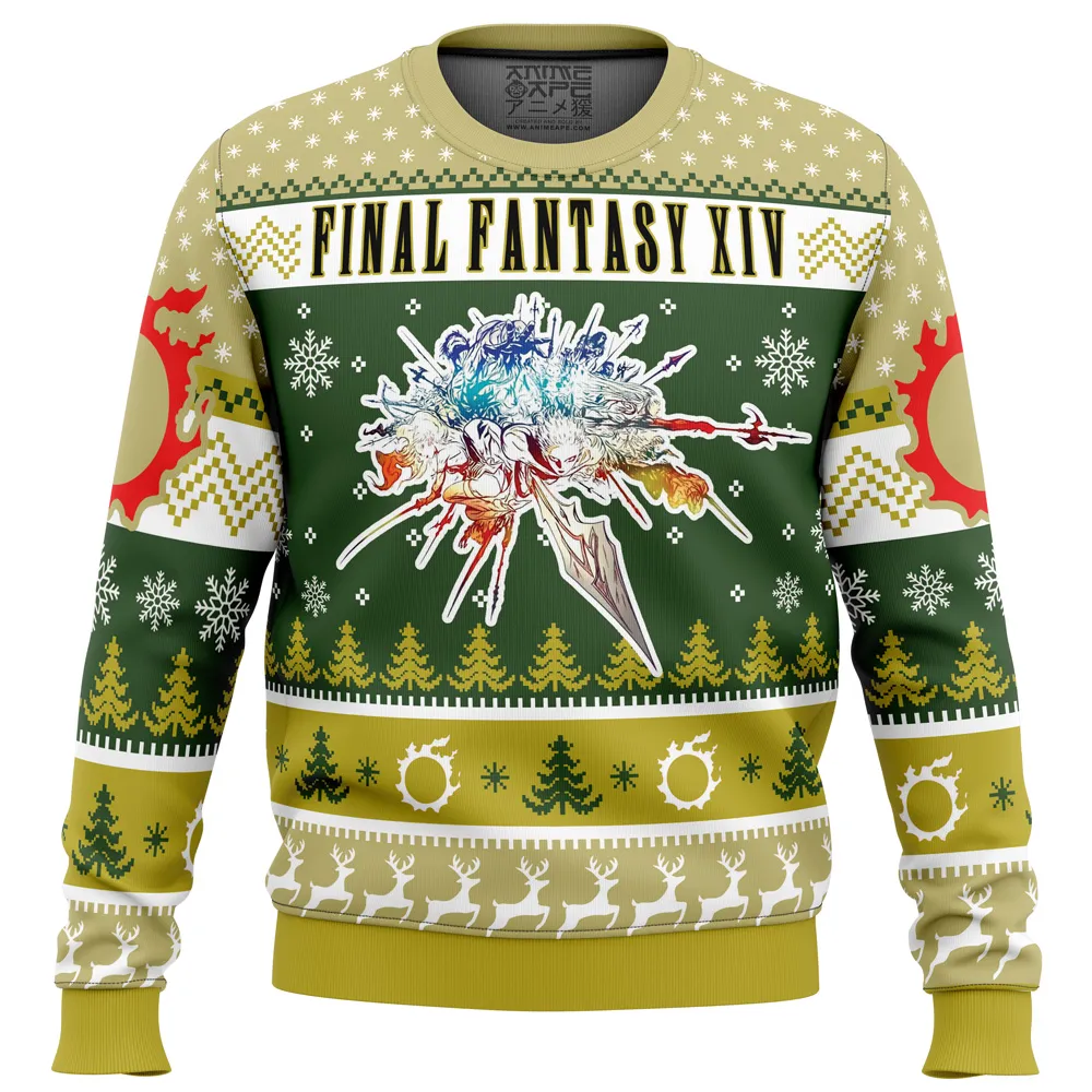 Christmas Fantasy Final Fantasy 14 men sweatshirt FRONT mockup