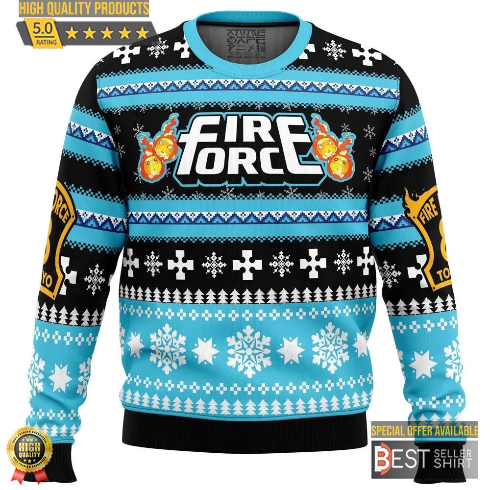 Christmas Flame Fire Force Ugly Christmas Sweater Christmas Gifts 1