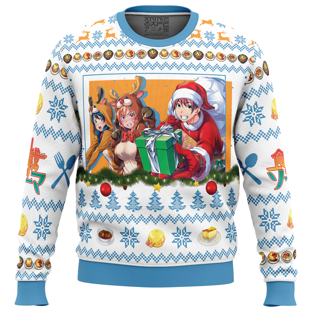 Christmas Food Wars Ugly Christmas Sweater FRONT mockup