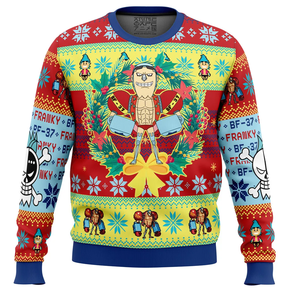 Christmas Franky One Piece men sweatshirt FRONT mockup