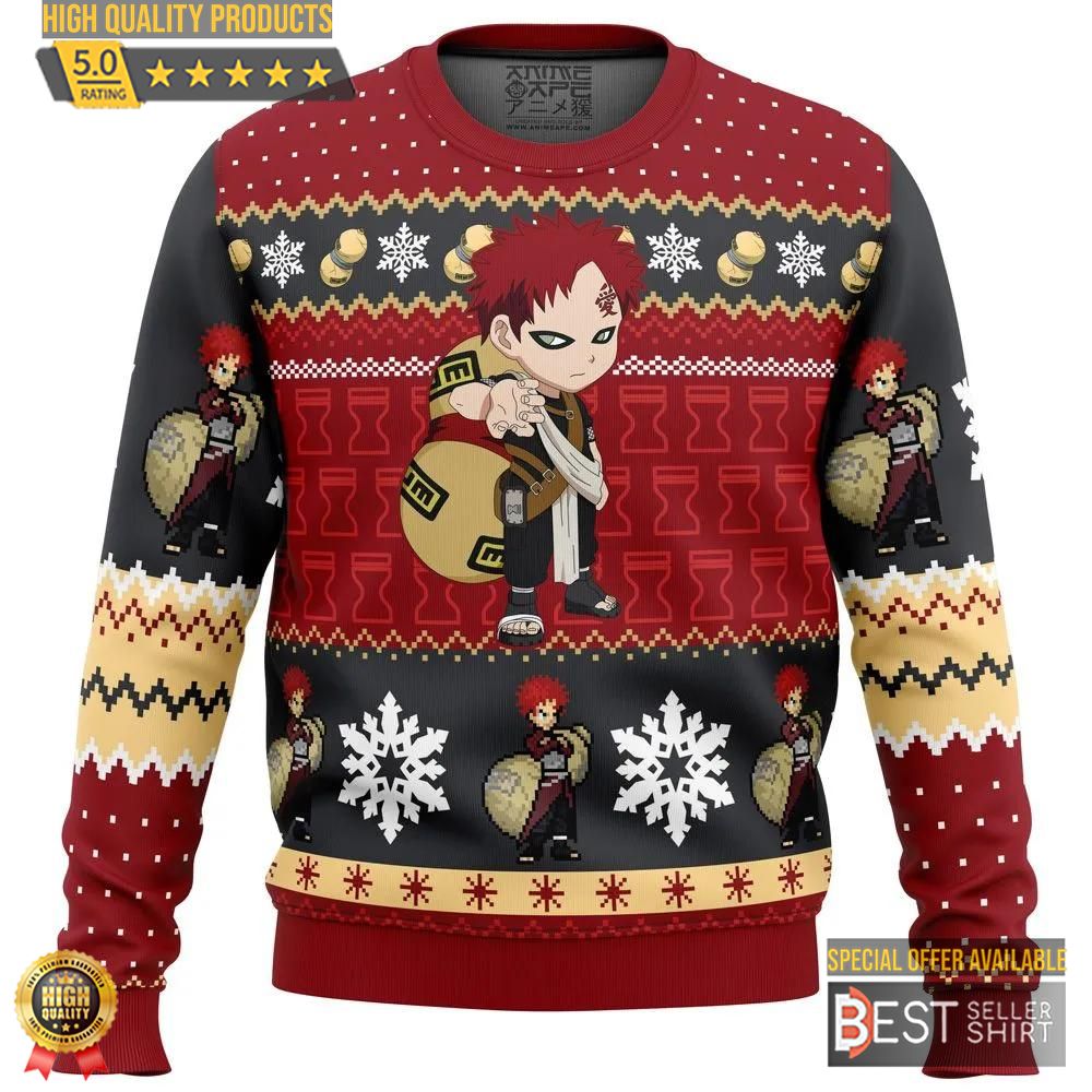 Christmas Gaara Naruto Ugly Christmas Sweater Christmas Gifts 1